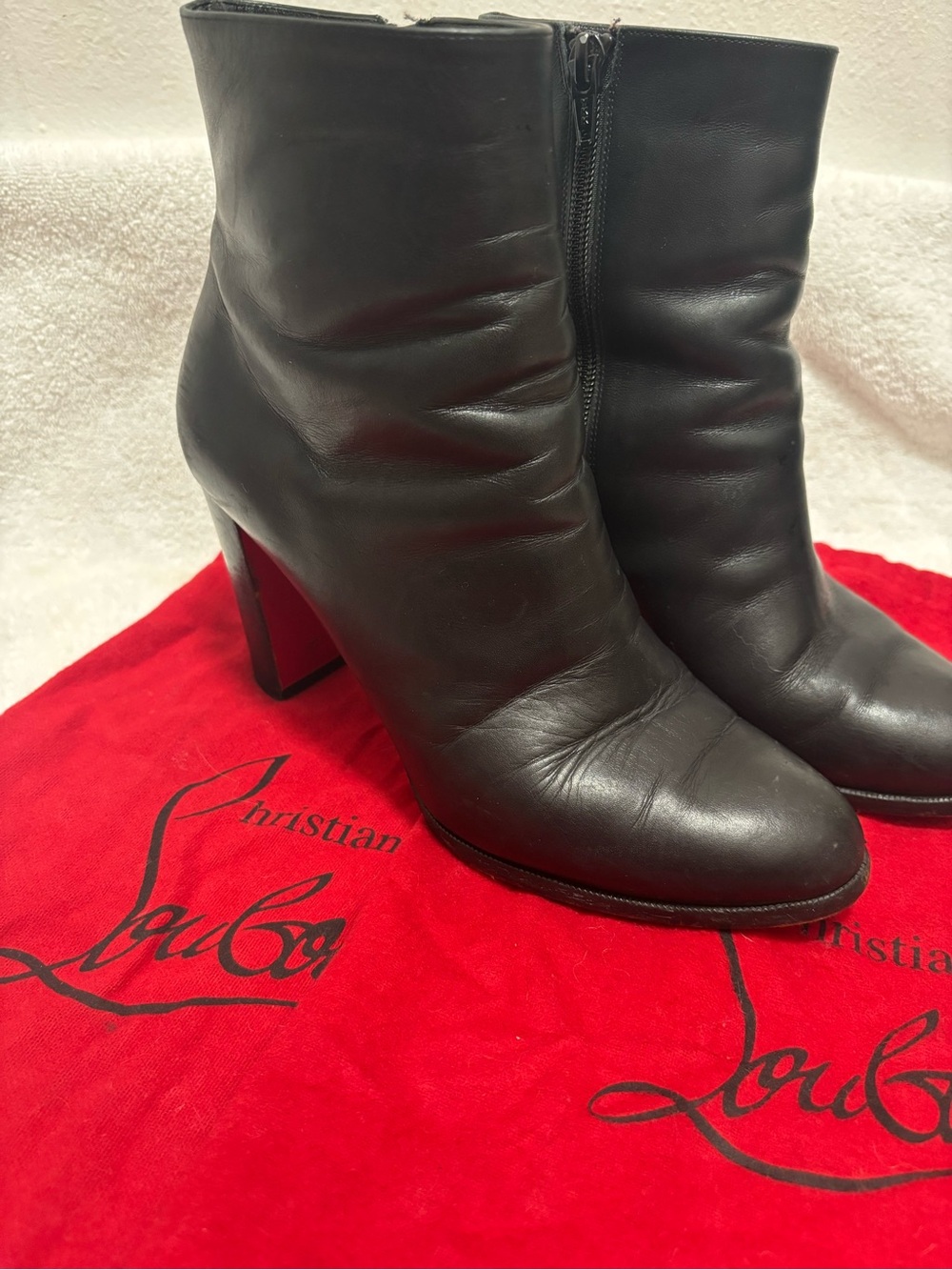 Christian Louboutin Adox Black Leather Ankle Boots